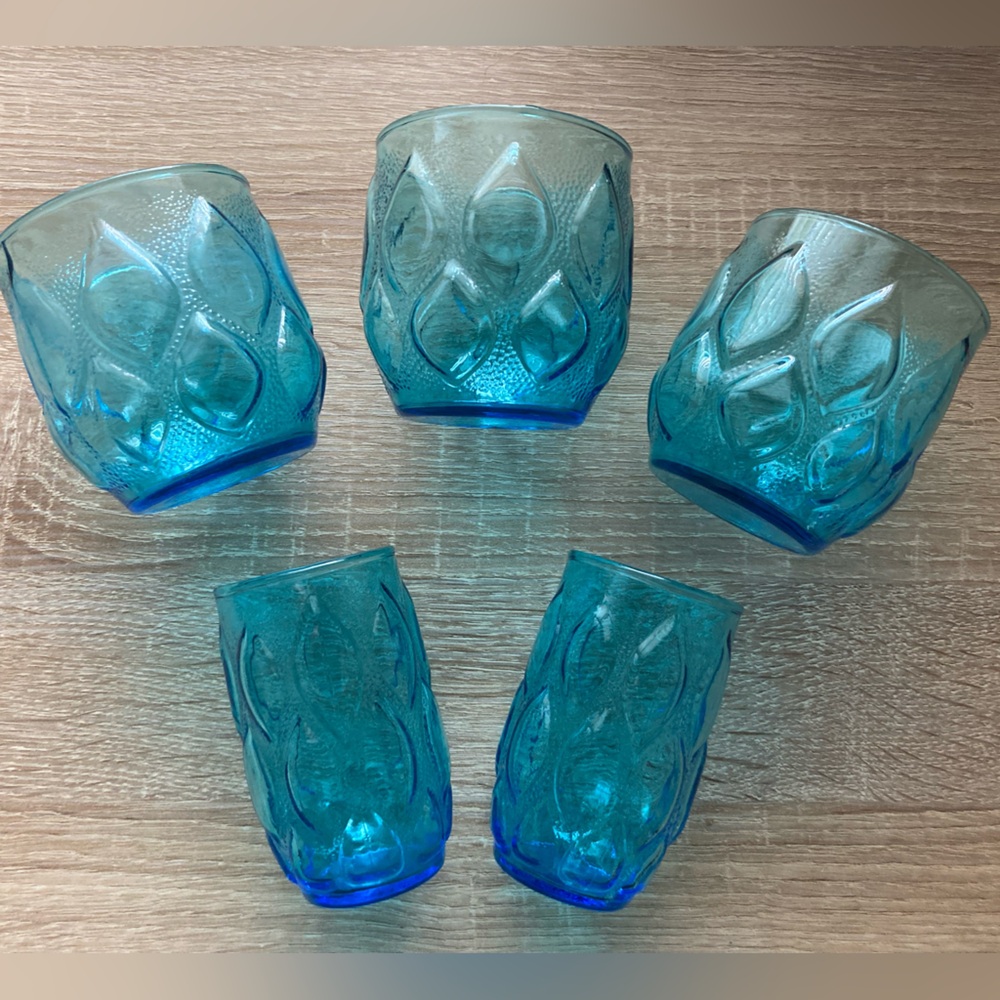 Anchor Hocking Blue Madrid Glass - Set of 5 Glasses 💙✨💙✨ - Picture 7 of 7